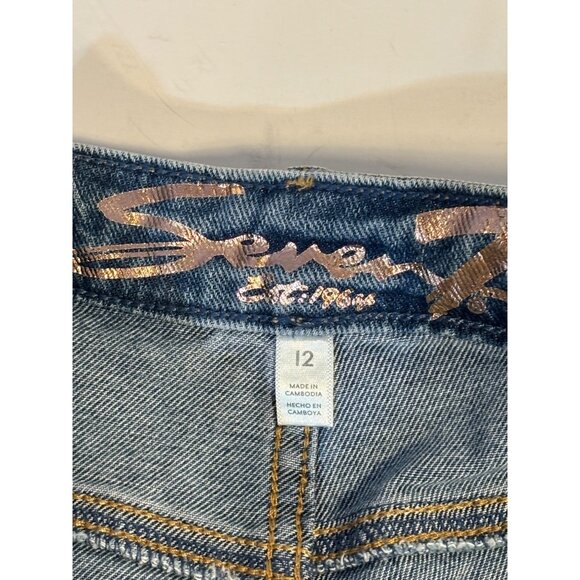 Seven7 Felicity High Rise Slim Flare Jeans Women's 12 Light Wash Stretch Denim - Picture 9 of 13